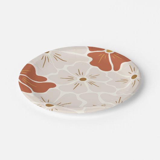 Retro Groovy Boho Baby in Bloom Pappteller (Schrägansicht)