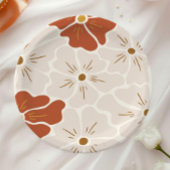 Retro Groovy Boho Baby in Bloom Pappteller