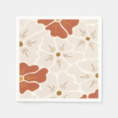 Retro Groovy Boho Baby in Bloom Serviette (Vorderseite)