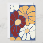 Retro Groovy Boho Chic Floral Wedding Einladung (Rückseite)