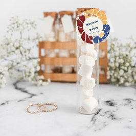 Retro Groovy Boho Chic Floral Wedding Geschenkanhänger