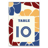 Retro Groovy Boho Chic Floral Wedding Tischnummer (Vorderseite)