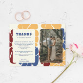 Retro Groovy Boho Chic Floral Wedding Vielen Dank Postkarte