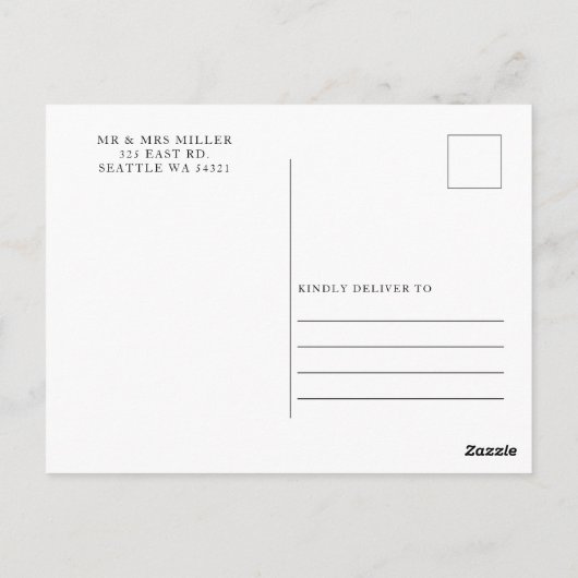 Retro Groovy Boho Chic Floral Wedding Vielen Dank Postkarte (Rückseite)