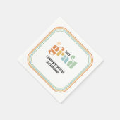 Retro Groovy Boho Daisy 2025 Grad Party Serviette (Ecke)