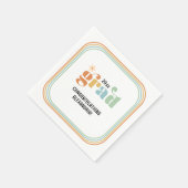 Retro Groovy Boho Daisy 2025 Grad Party Serviette (Ecke)