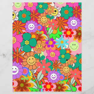 Retro Groovy Boho Hippie Blume