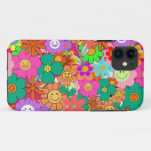 Retro Groovy Boho Hippie Blume Case-Mate iPhone Hülle (Rückseite (Horizontal))