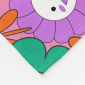 Retro Groovy Boho Hippie Blume Fleecedecke (Ecke)