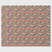 Retro Groovy Boho Hippie Blume Geschenkpapier (Flach)