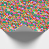 Retro Groovy Boho Hippie Blume Geschenkpapier (Ecke)