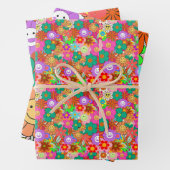 Retro Groovy Boho Hippie Blume Geschenkpapier Set (Beispiel)
