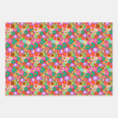 Retro Groovy Boho Hippie Blume Geschenkpapier Set (Vorderseite)