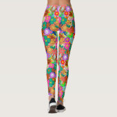 Retro Groovy Boho Hippie Blume Leggings (Rückseite)