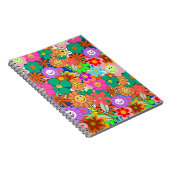 Retro Groovy Boho Hippie Blume Notizblock (Rechte Seite)
