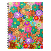 Retro Groovy Boho Hippie Blume Notizblock (Vorderseite)