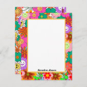 Retro Groovy Boho Hippie Blume Planer Postkarte (Vorne/Hinten)