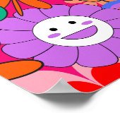 Retro Groovy Boho Hippie Blume Poster (Ecke)