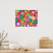 Retro Groovy Boho Hippie Blume Poster (Küche)