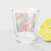 Retro Groovy Boho Hippie Blume Schnapsglas (Rückseite)