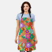 Retro Groovy Boho Hippie Blume Schürze (Getragen)