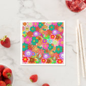 Retro Groovy Boho Hippie Blume Serviette (Beispiel)
