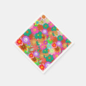 Retro Groovy Boho Hippie Blume Serviette (Ecke)