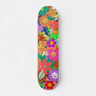 Retro Groovy Boho Hippie Blume Skateboard