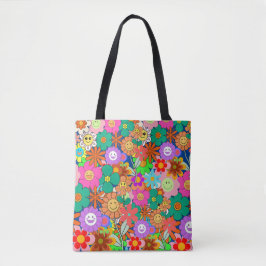 Retro Groovy Boho Hippie Blume Tasche