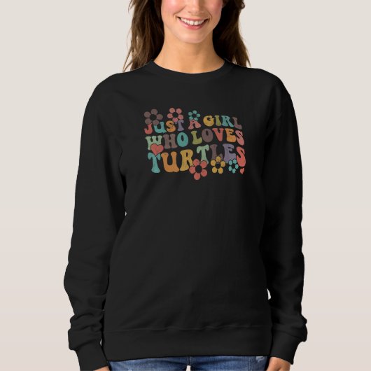 Retro Groovy Boho Hippie Just A Girl Who Loves Tur Sweatshirt (Vorderseite)
