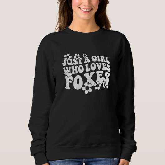 Retro Groovy Boho Hippie Nur Ein Mädchen Das Füchs Sweatshirt (Vorderseite)
