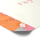 Retro Groovy Boho Pink Baby in Bloom Begrüßungszei Poster (Ecke)