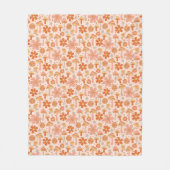 Retro Groovy Boho Pink Orange Diskothek Fleecedecke (Vorderseite)