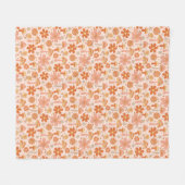 Retro Groovy Boho Pink Orange Diskothek Fleecedecke (Vorderseite (Horizontal))