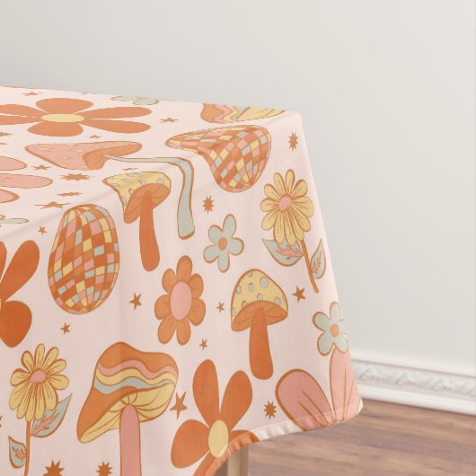 Retro Groovy Boho Pink Orange Diskothek Tischdecke (Beispiel)