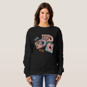 Retro Groovy Boho Rainbow Valentines Day Cute Hear Sweatshirt (Vorne ganz)