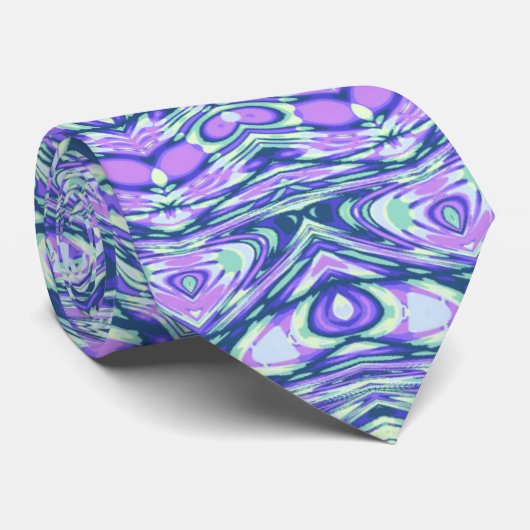 Retro Groovy Boho Trippy Hippie Jewel-Tone Mandala Krawatte (Gerollt)