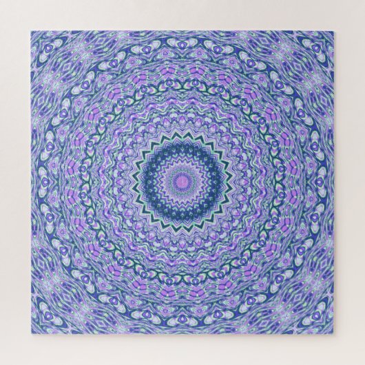 Retro Groovy Boho Trippy Hippie Jewel-Tone Mandala Puzzle (Vertikal)