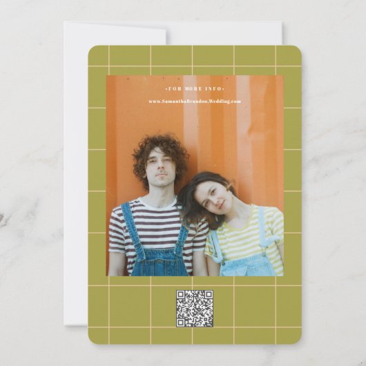 Retro Groovy Bold & Bright Boho Wedding Qr Code Save The Date (Rückseite)