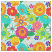 Retro Groovy Bold Hippie Blume Muster Stoff (Nahaufnahme)