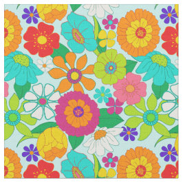Retro Groovy Bold Hippie Blume Muster Stoff