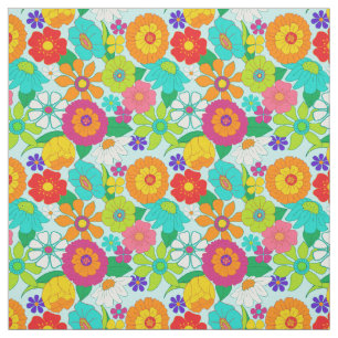 Retro Groovy Bold Hippie Blume Muster Stoff