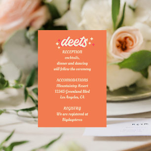 Retro Groovy Bold Typografy Colorful 70er Hochzeit Begleitkarte