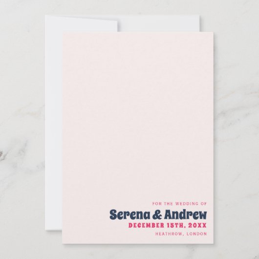 Retro Groovy Bold Waves Typografy Foto Save The Date (Rückseite)