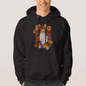 Retro Groovy Boo  Halloween Flower Pumpkin Ghost Hoodie (Vorderseite)