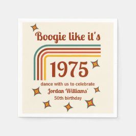 Retro Groovy Boogie Simple Dance 50. Geburtstag Serviette