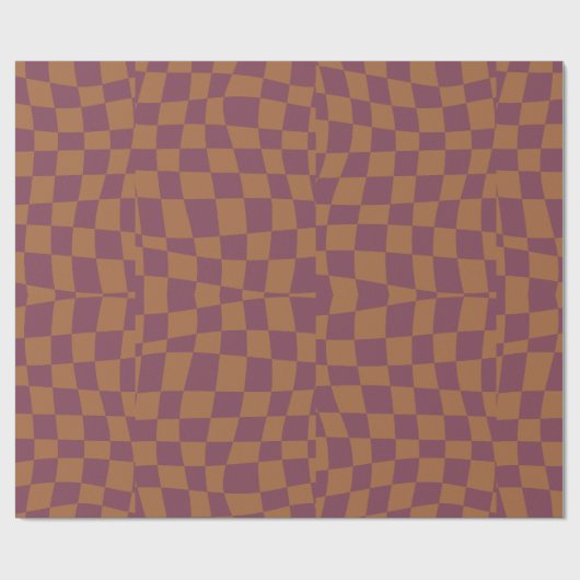 Retro-Groovy bordeauxrot, gewellt Geschenkpapier (Flach)