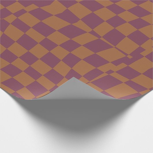 Retro-Groovy bordeauxrot, gewellt Geschenkpapier (Ecke)