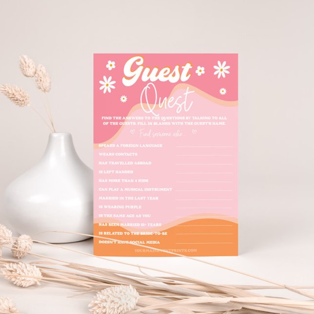 Retro Groovy Brautparty, 70er Hippie Vibes Daisy (Von Creator hochgeladen)