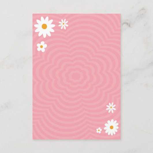 Retro Groovy Brautparty, 70er Hippie Vibes Daisy Begleitkarte (Rückseite)